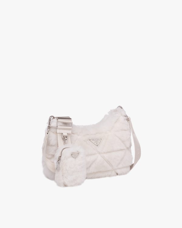 White Shearling shoulder bag - Image 3