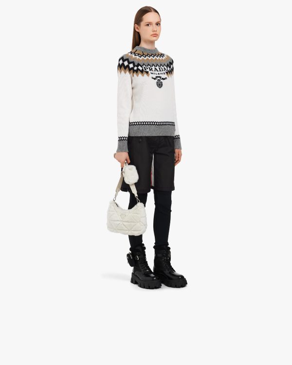 White Shearling shoulder bag - Image 7