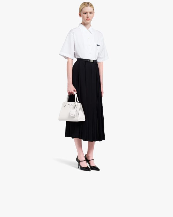 White Small Saffiano Leather Prada Monochrome Bag - Image 7