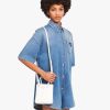 White Small brushed leather tote - Image 2