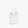 White Small brushed leather tote - Image 3