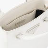 White Small brushed leather tote - Image 5