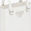 White Small brushed leather tote - Image 6
