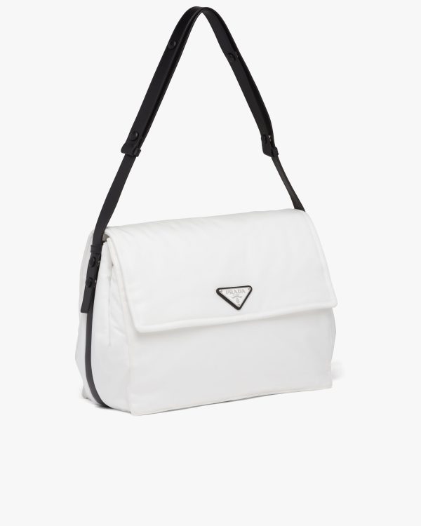 White/black Large padded Re-Nylon shoulder bag - Image 3