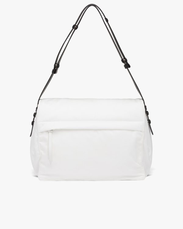 White/black Large padded Re-Nylon shoulder bag - Image 4