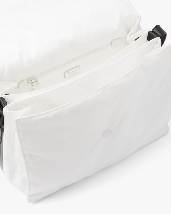 White/black Large padded Re-Nylon shoulder bag - Image 5