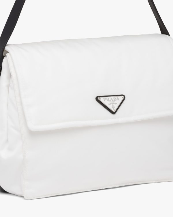 White/black Large padded Re-Nylon shoulder bag - Image 6
