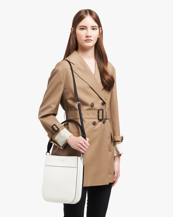 White/black Medium Leather Prada Margit Bag - Image 2