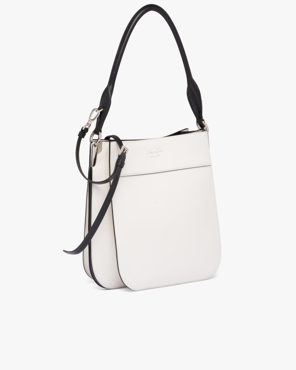 White/black Medium Leather Prada Margit Bag - Image 3