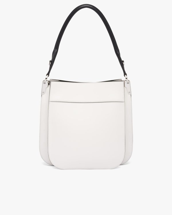 White/black Medium Leather Prada Margit Bag - Image 4