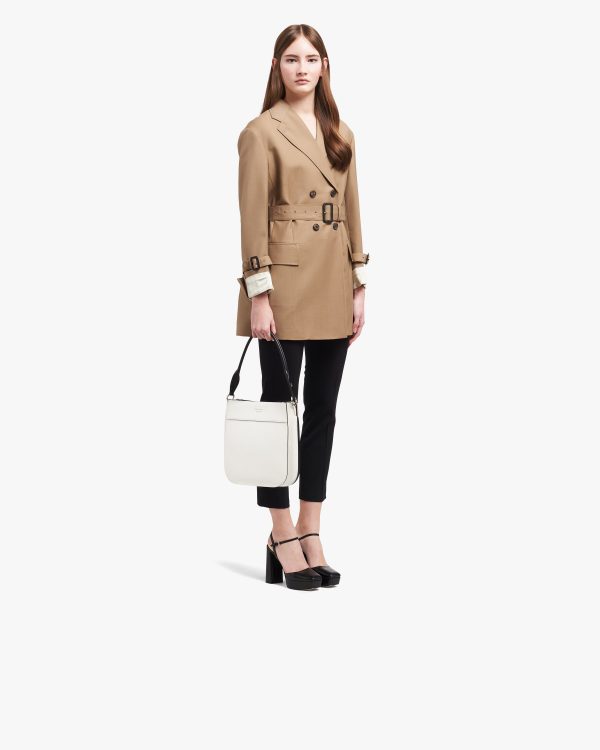 White/black Medium Leather Prada Margit Bag - Image 7