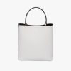 White/black Medium Saffiano Leather Prada Panier Bag - Image 4