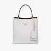 White/black Medium Saffiano Leather Prada Panier Bag - Image 7