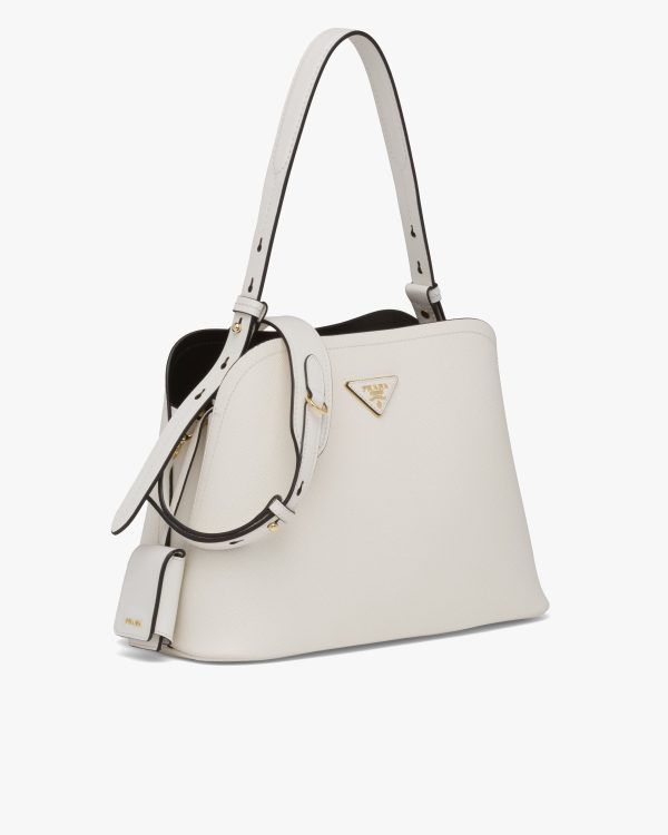 White/black Saffiano Leather Prada Matinee Bag - Image 3