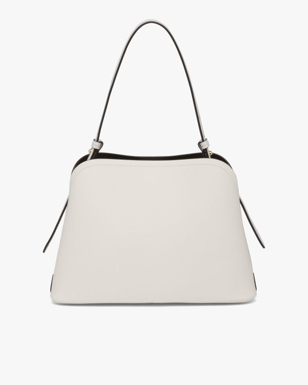 White/black Saffiano Leather Prada Matinee Bag - Image 4