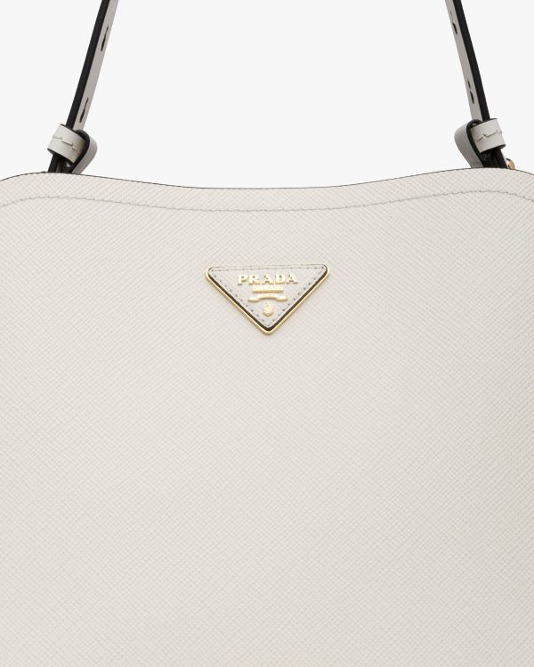 White/black Saffiano Leather Prada Matinee Bag - Image 6