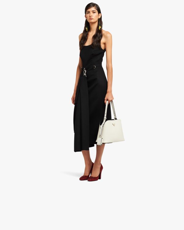 White/black Saffiano Leather Prada Matinee Bag - Image 7