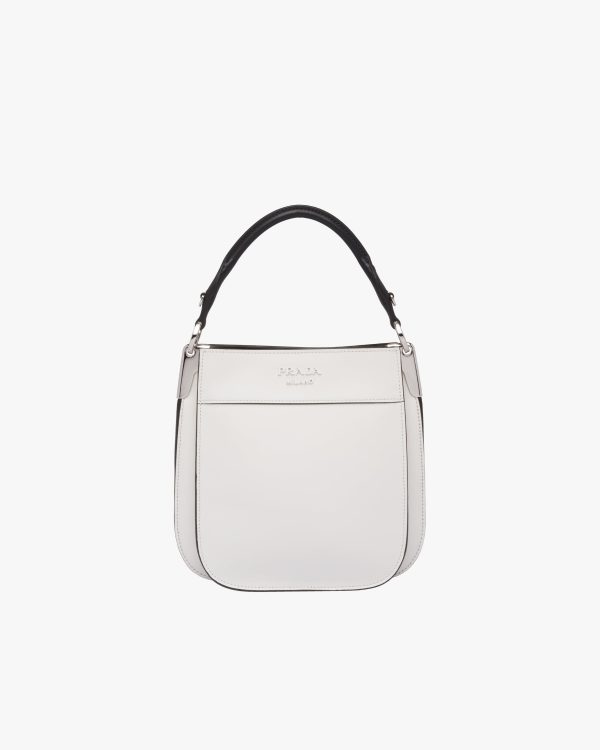 White/black Small Leather Prada Margit bag