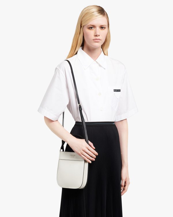 White/black Small Leather Prada Margit bag - Image 2