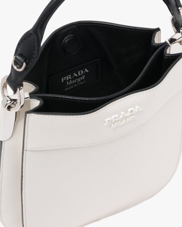 White/black Small Leather Prada Margit bag - Image 5