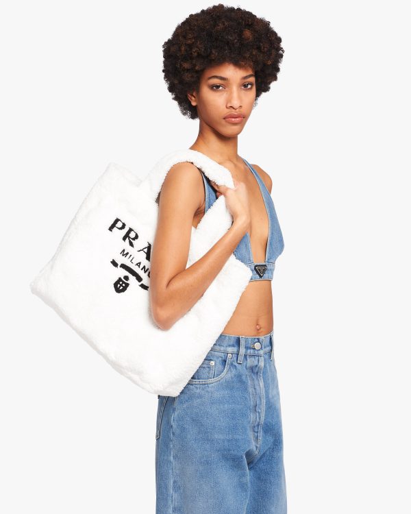 White/black Terry tote bag - Image 2