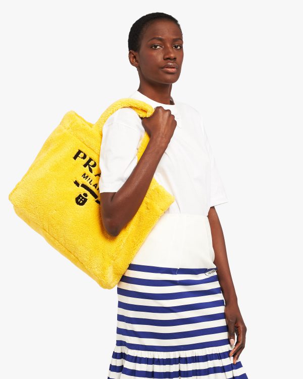 Yellow/black Terry tote bag - Image 2