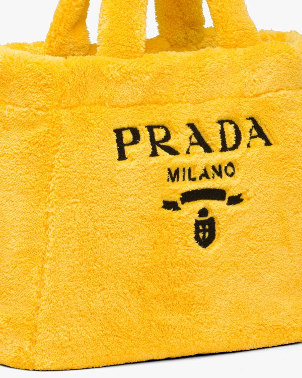 Yellow/black Terry tote bag - Image 6