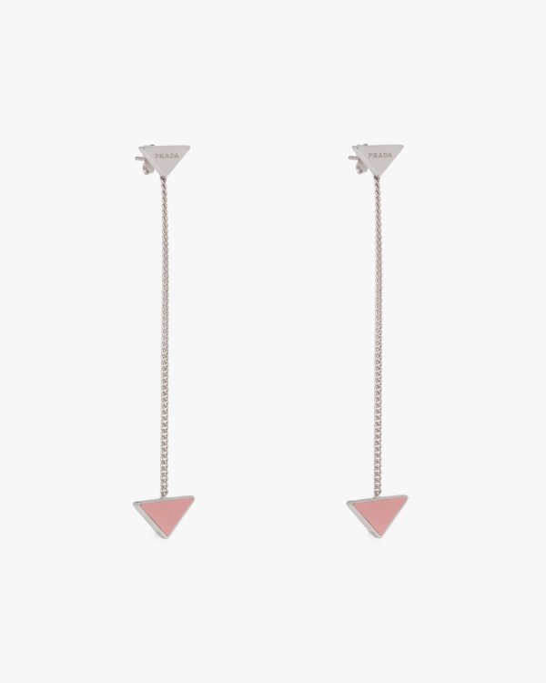 Alabaster Pink Prada Symbole drop earrings