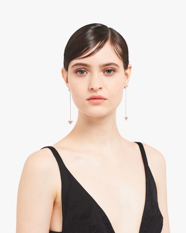 Alabaster Pink Prada Symbole drop earrings - Image 2