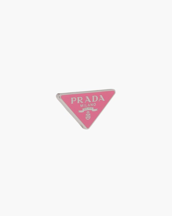 Begonia Pink Prada Symbole clip left earring