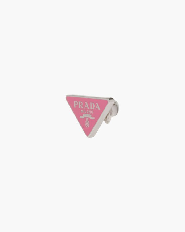 Begonia Pink Prada Symbole clip right earring