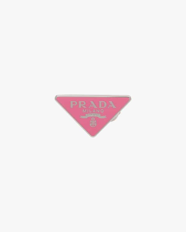 Begonia Pink Prada Symbole clip right earring - Image 3