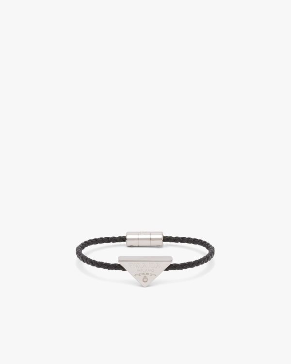 Black Braided nappa leather bracelet