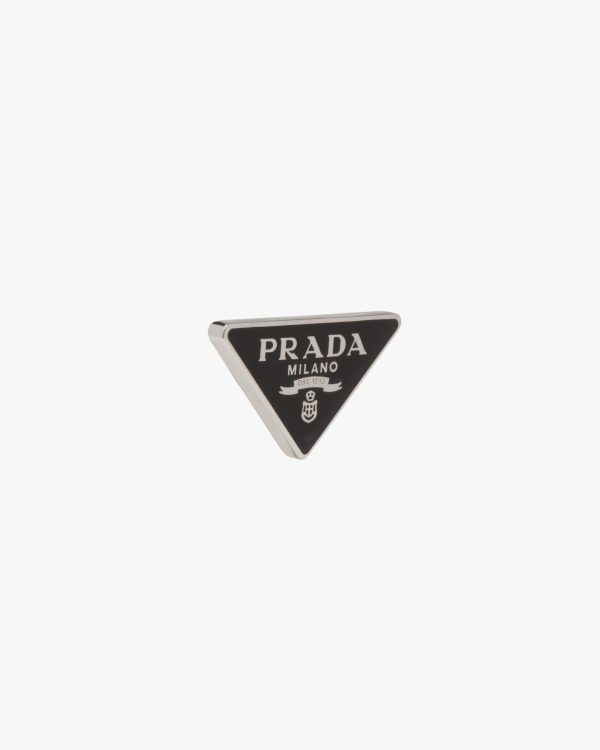 Black Prada Symbole clip left earring
