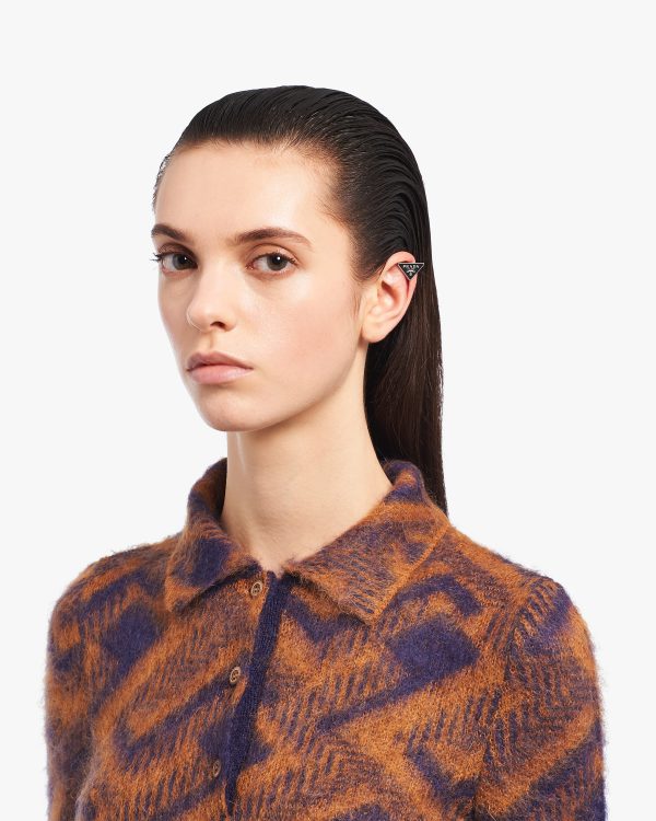 Black Prada Symbole clip left earring - Image 2