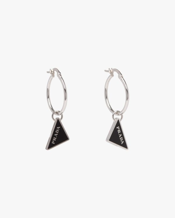 Black Prada Symbole drop earrings