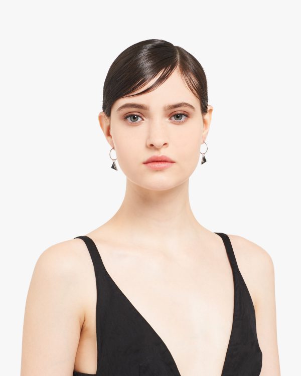 Black Prada Symbole drop earrings - Image 2