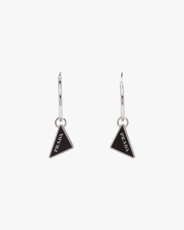 Black Prada Symbole drop earrings - Image 3