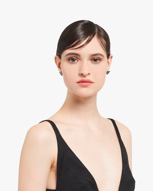 Black Prada Symbole earrings - Image 2