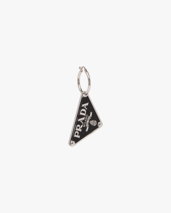 Black Prada Symbole pendant left earring