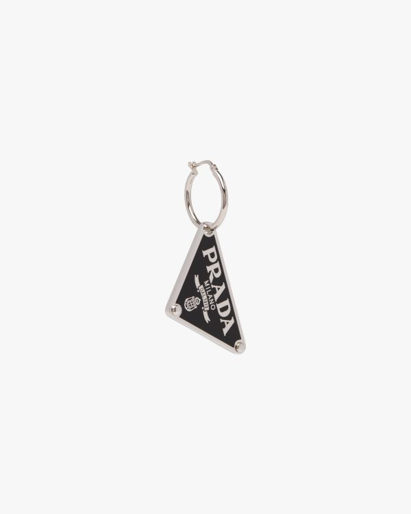 Black Prada Symbole pendant right earring