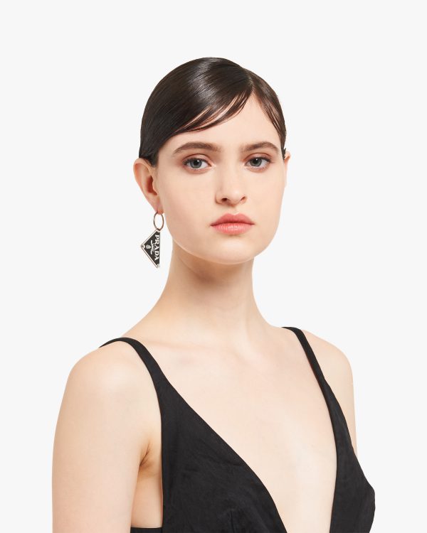 Black Prada Symbole pendant right earring - Image 2