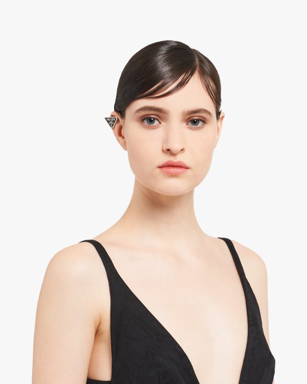 Black Prada Symbole single right earring - Image 2