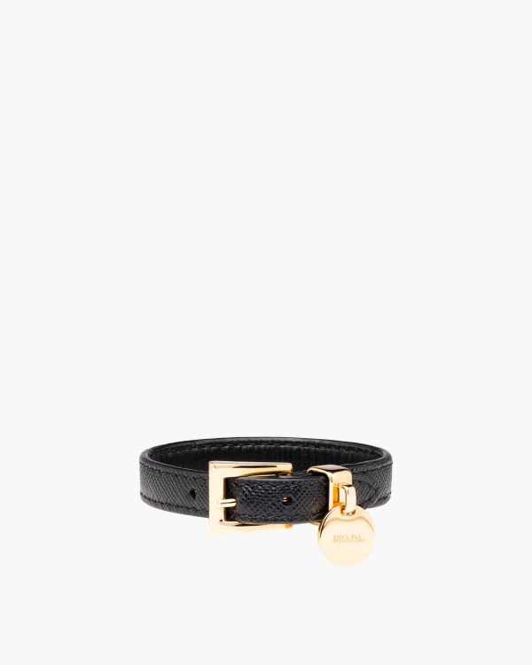 Black Saffiano Leather Bracelet