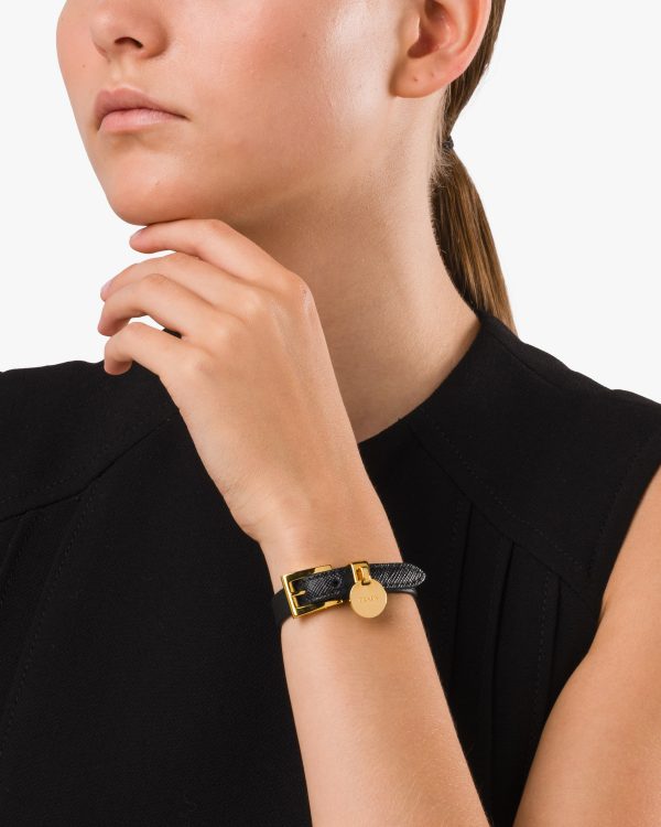 Black Saffiano Leather Bracelet - Image 2