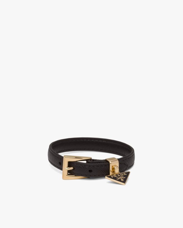 Black Saffiano leather bracelet