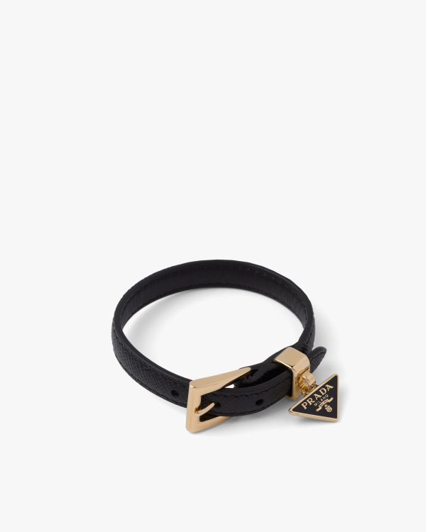 Black Saffiano leather bracelet - Image 3