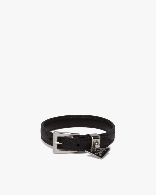 Black Saffiano leather bracelet