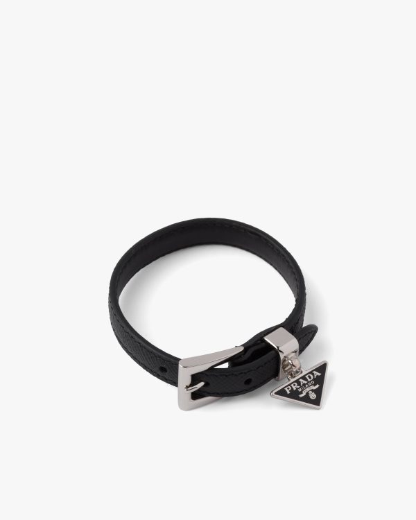 Black Saffiano leather bracelet - Image 3