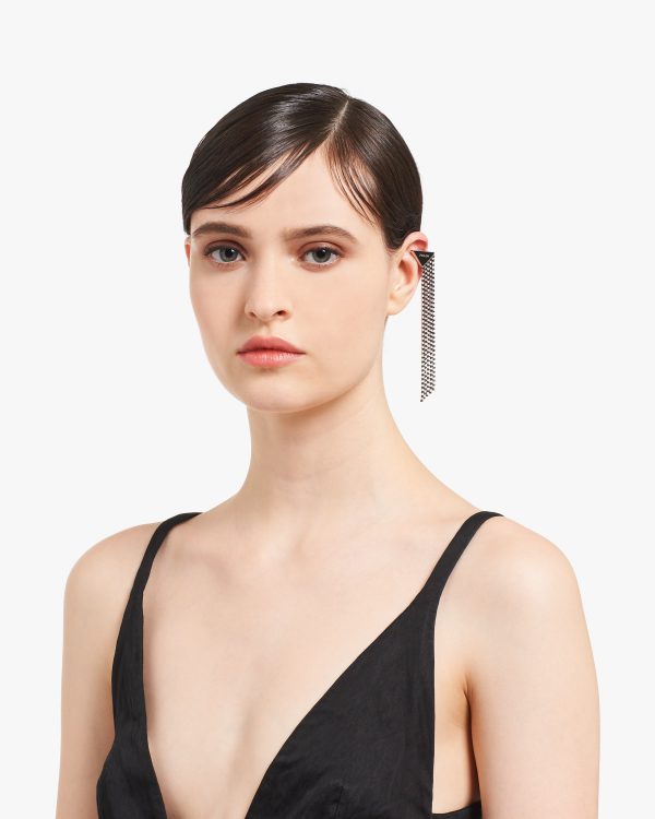 Black/jet Prada Symbole pendant left earring - Image 2